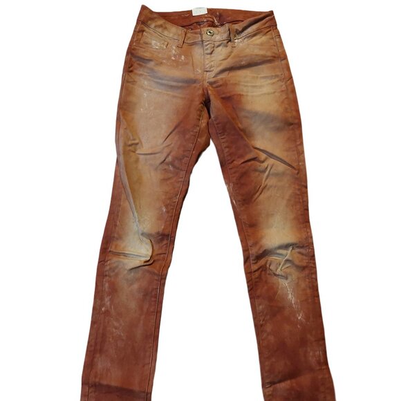 G-Star Raw 3301 Super Skinny Tie-Dye Rust Orange Copper Brown Denim Jeans Sz 28 - Picture 2 of 10